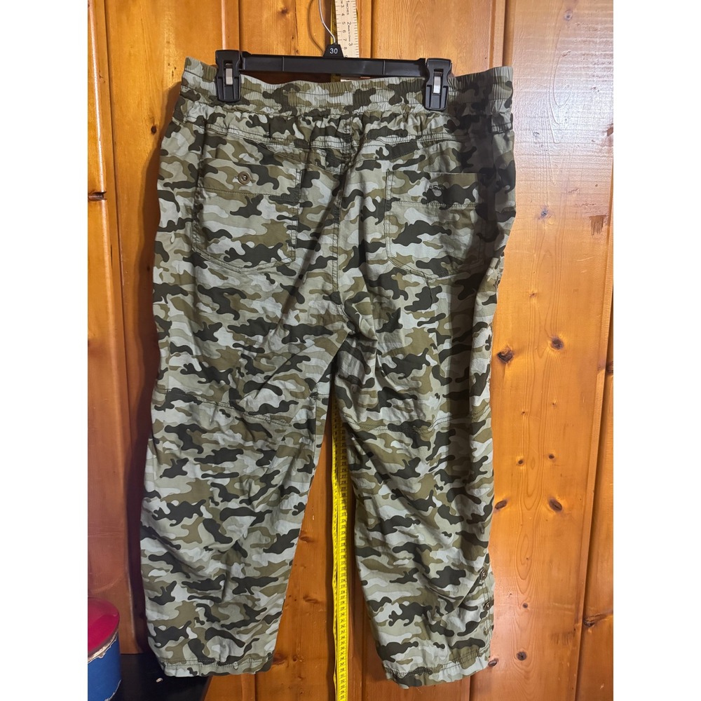 Star Style Camo Print Cropped Joggers Green Brown XL Utility Cargo Pants